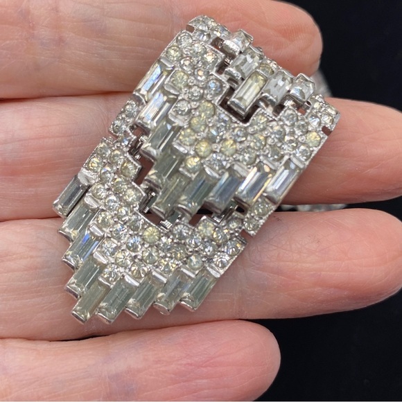 Shoe Clips Rhinestone Shiny Sparkly Chevron Motif - Picture 5 of 8